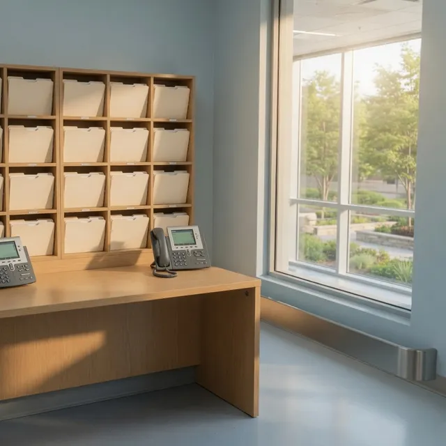 Empty Longwood nurse station phones for multi-site healthcare Cloud PBX