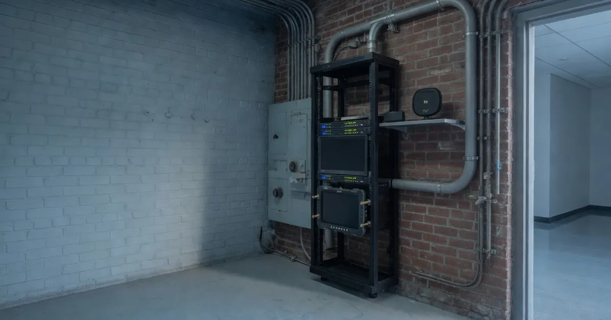 Blog card of two unlabeled WAN demarcs in a Boston failover closet